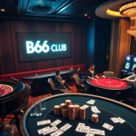 B66 CLUB features exciting gameplay at a vibrant online casino with roulette and poker tables.