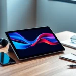 Discover the advanced K88 tablet on a modern desk, showcasing innovative technology and vibrant graphics.
