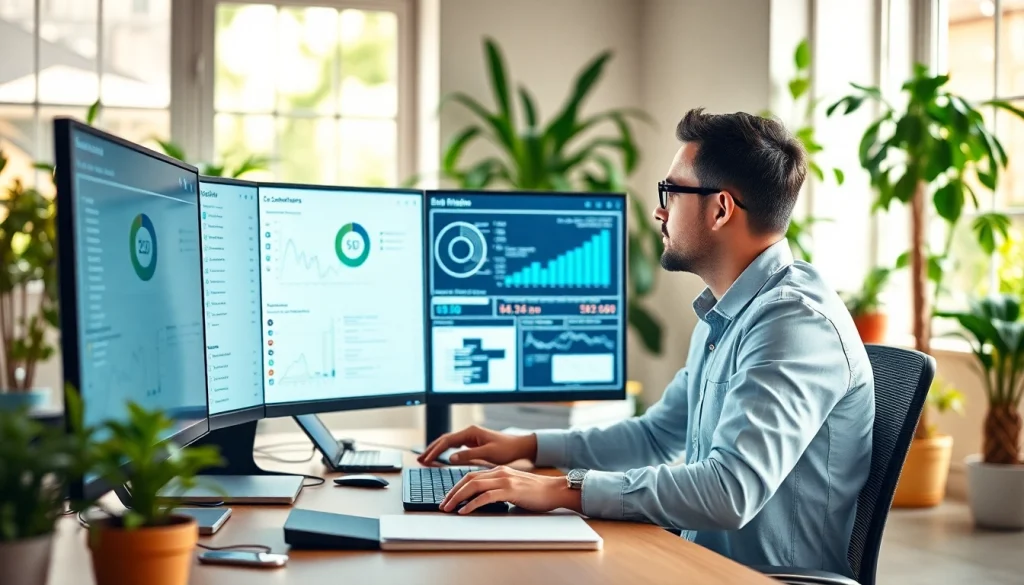 Engaging scene of an SEO consulting session showcasing data analysis and digital marketing tools.