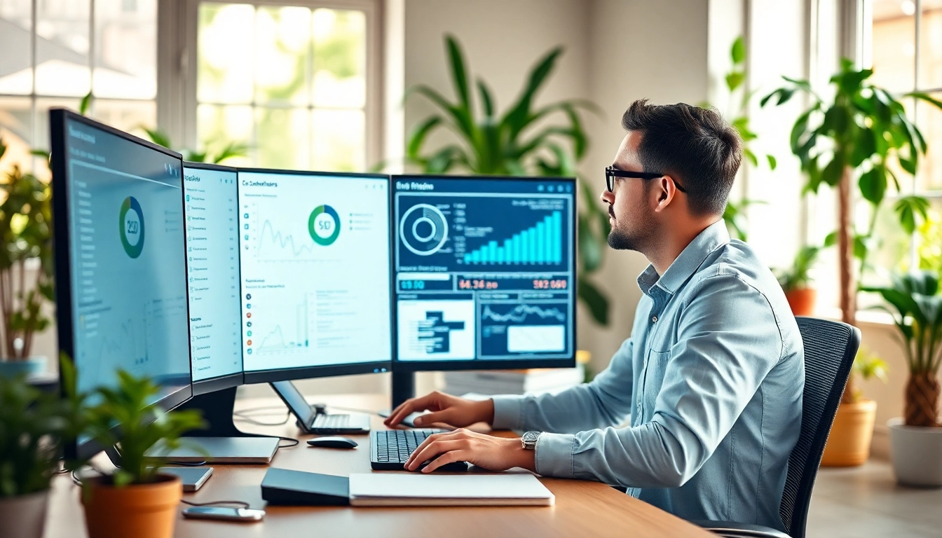 Engaging scene of an SEO consulting session showcasing data analysis and digital marketing tools.