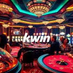 Players enjoying an exciting game night at Kwin Casino, featuring poker tables, roulette, and slot machines.