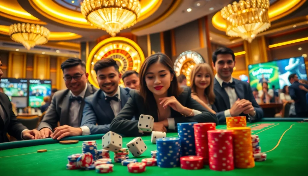 Exciting game of tài xỉu md5 with players placing bets and watching the dice roll.