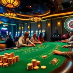 Experience the thrill of Bin88's exciting casino atmosphere with vibrant gaming tables and luxurious elements.