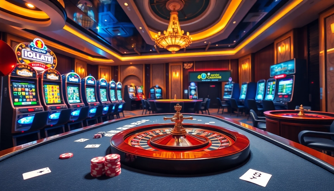 This exciting casino scene at https://88vv.help/ showcases poker, slot machines, and roulette, inviting gamblers to play.