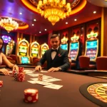 Experience the thrill of good88 gaming with a luxurious casino scene featuring poker tables and slot machines.