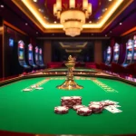 Experience high-stakes excitement at vz99 casino tables with vibrant chips and cards.