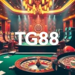 Engaging scene at TG88 casino showcasing roulette action and vibrant slot machines.