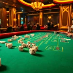 TĂ i Xá»u MD5 game featuring players excitedly placing bets on a sleek casino table filled with dice and betting slips.