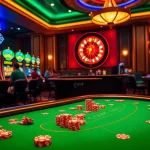 Experience the thrill at Fb88 with an engaging casino scene featuring blackjack and roulette.