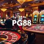 Players enjoying various casino games at PG88, highlighting luxury, excitement, and professional gambling.