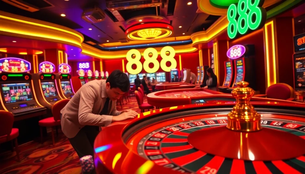 Experience the thrill of playing roulette and winning at luck88 casino, featuring vibrant lights and exciting action.