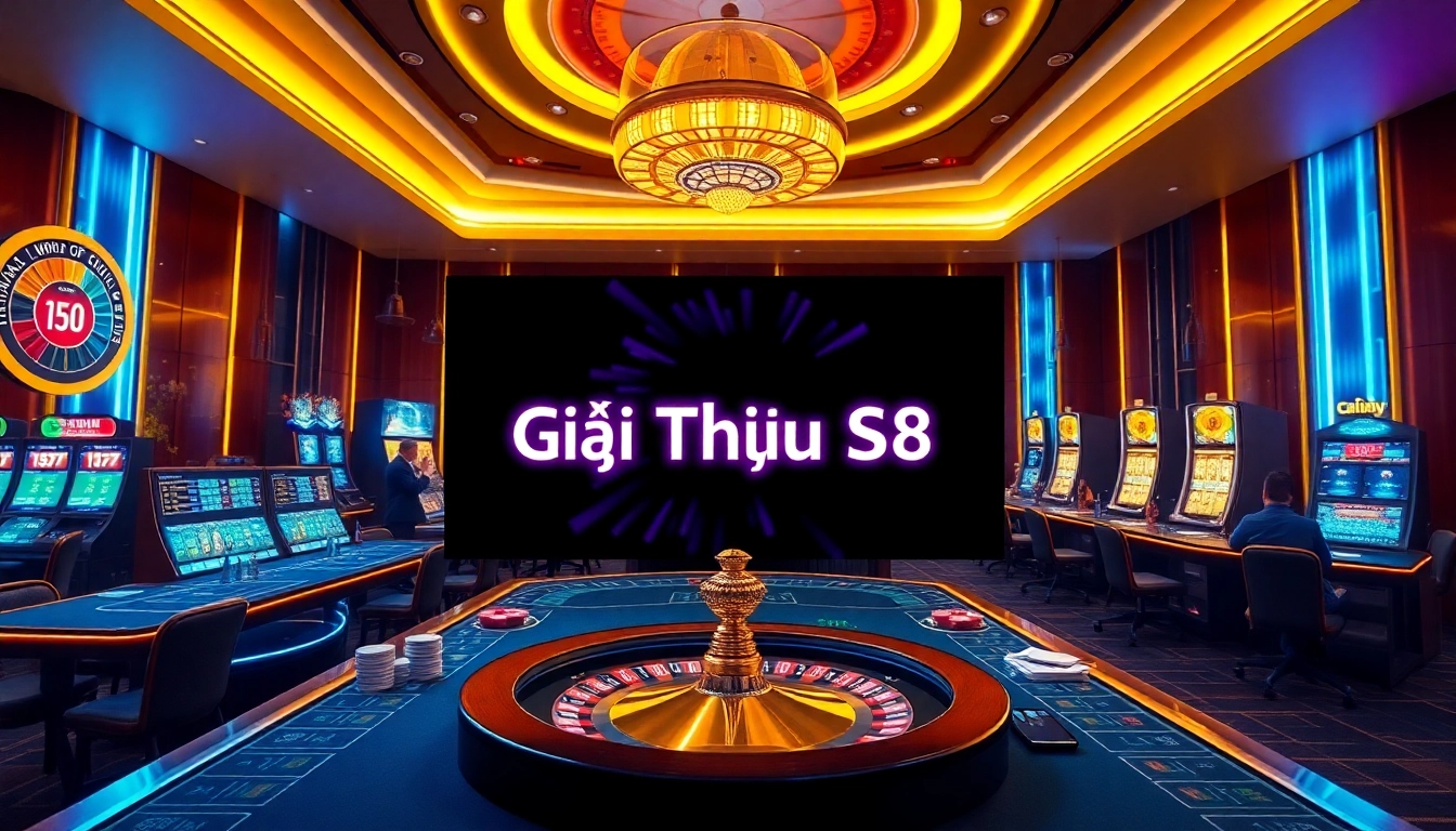 Engaging online casino experience featuring Giới Thiệu S8 with roulette wheels and excited players.