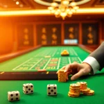Engaging players at a Tài Xỉu MD5 gaming table filled with vibrant dice and casino chips.