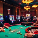 Players at a thrilling poker game in a glamorous casino scene, showcasing PS 99 excitement.