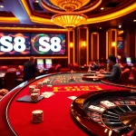 Experience the thrilling excitement of S8 casino with luxurious gaming tables and vibrant atmosphere.