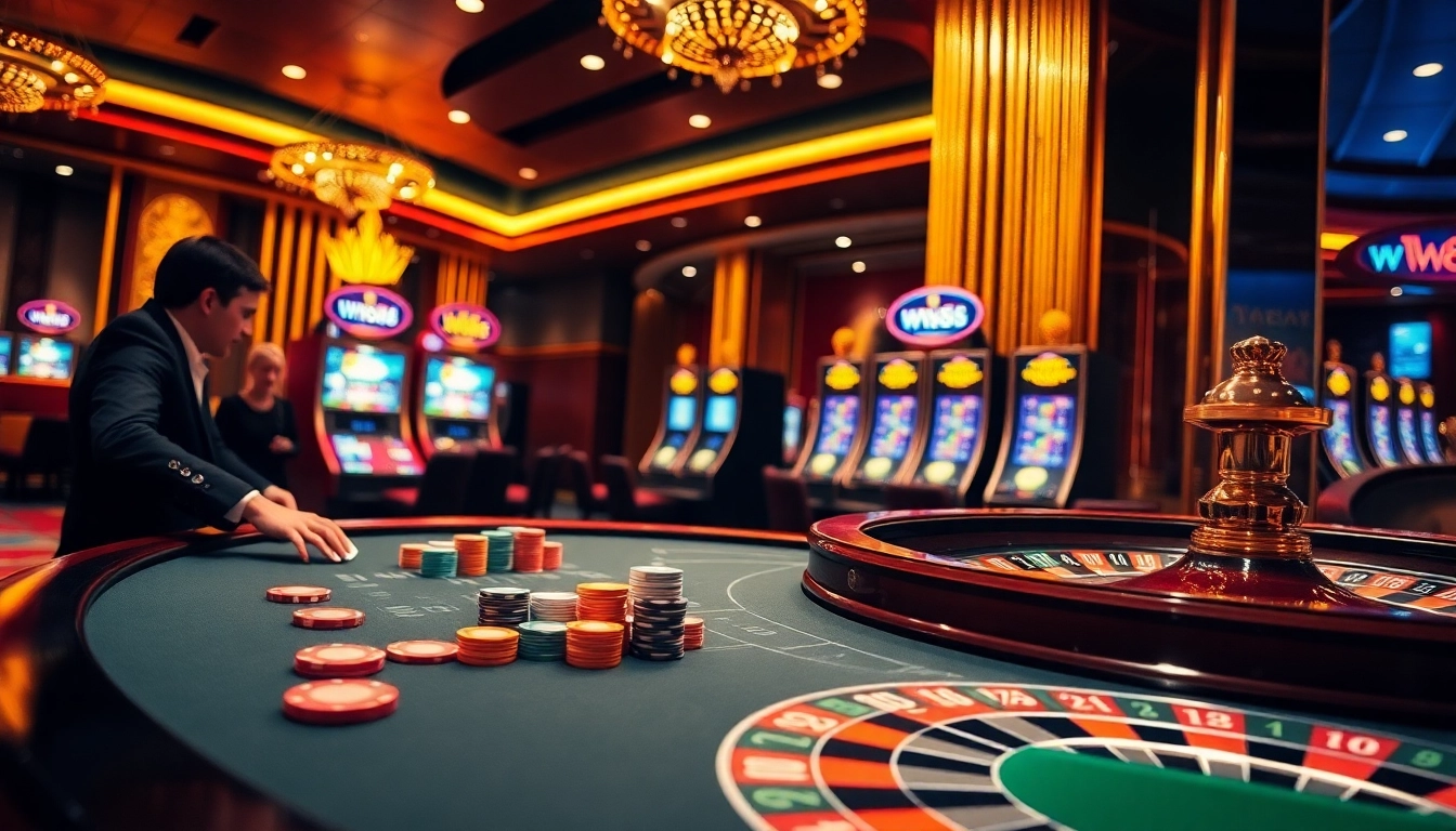 WW88 casino scene featuring vibrant tables and exciting gameplay.