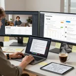 AI image to prompt generation workspace with a data scientist analyzing detailed prompts.