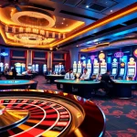 Experience the thrill of betting at GG88's sophisticated casino floor filled with vibrant games and luxurious decor.