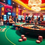 Players enjoying high-stakes games at https://www.ok8386a.org/ in a luxurious casino setting.