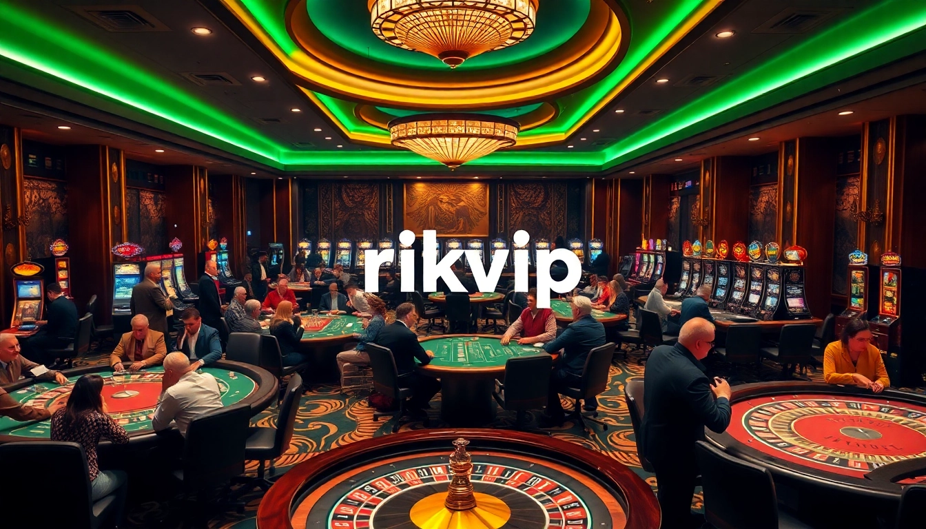Experience the excitement of playing at rikvip in a luxurious casino atmosphere filled with vibrant action.