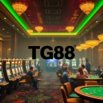 Experience the excitement at TG88 casino with vibrant slot machines and engaged players.