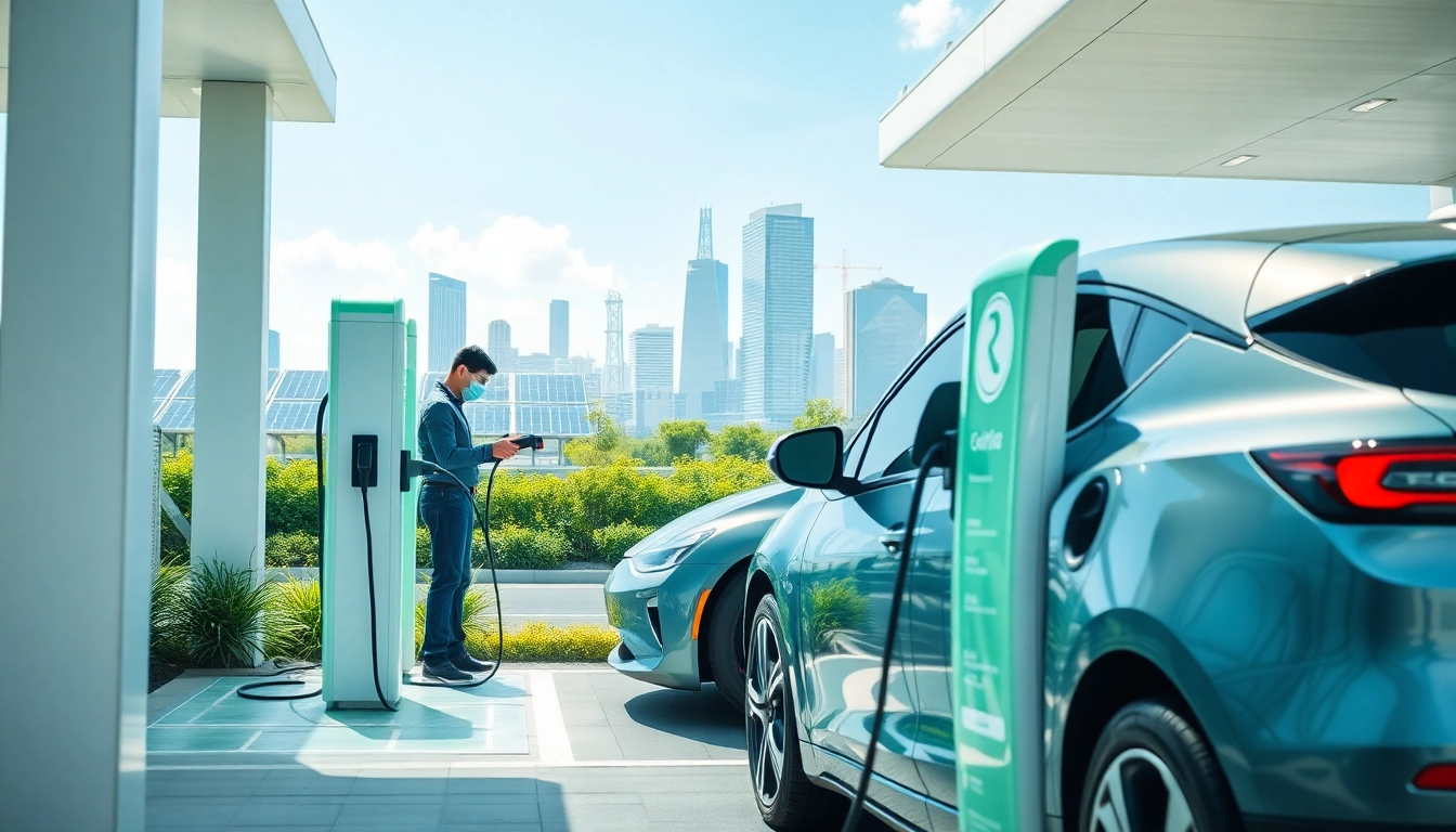 Experience EV Charging Installation with a technician at work, showcasing a modern setup.