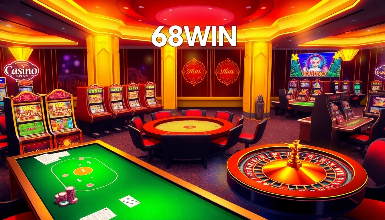 Experience thrilling gameplay at 68WIN with vibrant casino tables and dynamic betting action.