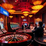 Nohu gaming experience with players at a poker table and thrilling slot machines.