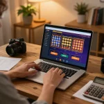 Engaging player enjoying diverse games on 99wincasino at home, emphasizing responsible gaming.