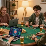 Players enjoy engaging blackjack sessions via the mm88k online casino platform in a cozy home setting