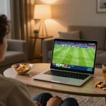 Socolive provides a thrilling live soccer experience on a laptop in a cozy living room.