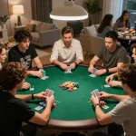 Players enjoying poker at home while navigating trang chủ cm88 for strategy insights.