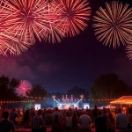 Enjoy amazing cheap fireworks near me illuminating a festive night sky with family and friends.