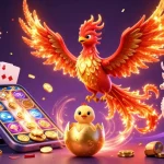 Engage with keo bong da as the phoenix soars above vibrant casino elements in a dynamic scene.