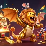 Play thrilling slots with Zowin in a festive online casino scene featuring golden jackpots.