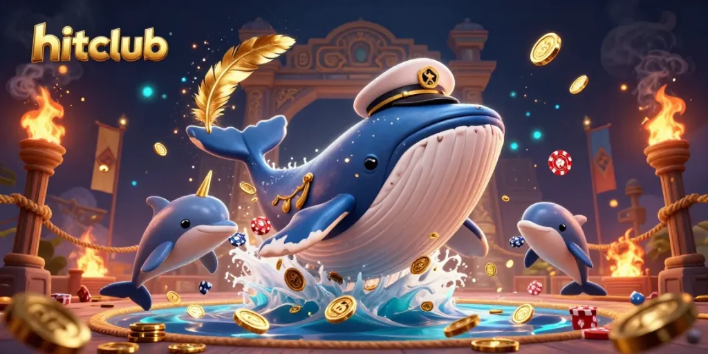 Hitclub showcases a spectacular 3D whale and vibrant sea creatures in an exciting casino scene.