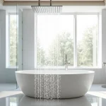 Experience luxurious designs with elegant showers uk in a serene modern bathroom setup.