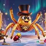 LUCKY88 showcases an engaging casino scene featuring a giant tarantula and beetle knight amidst treasure.