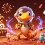 Engage with VIN88 in this vibrant Martian casino illustration showcasing unique gaming elements.