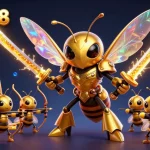 Engage in exciting gambling action with thanke78 as the epic giant hornet samurai battles amidst shimmering poker chips and vibrant slot reels.