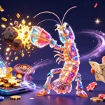 Nạp tiền b52 club as a vibrant, engaging scene illustrating a 3D cartoon galactic samurai mantis shrimp and starfish amidst gaming elements.