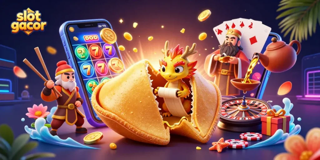 Experience thrilling gameplay with slot gacor featuring dynamic golden characters and colorful casino elements.